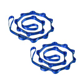 2pcs Safety Daisy Chain, Multi-Ring Adjustable Nylon Strap Rope Yoga Pilates Stretch Band (Blue, Length：1.5m)