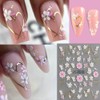 5D Embossed Butterfly Nail Stickers, 3 Sheets Self-Adhesive Nail Decals