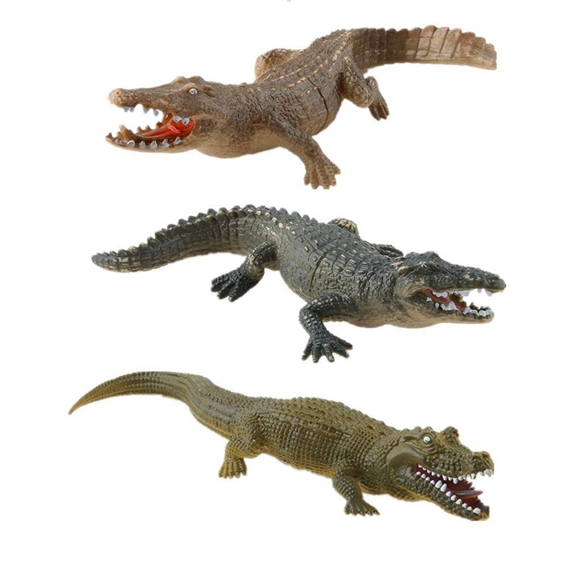 3PCS Safari Animal Figurines Set, Toy Animals for Kids, Crocodile