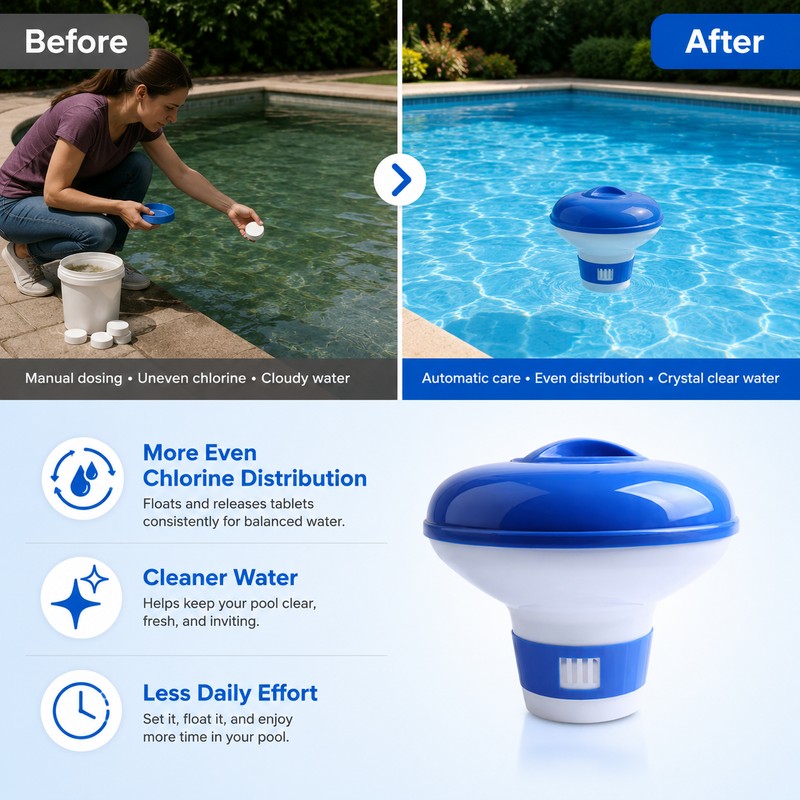 Floating Chlorine Tablet Dispenser for Pools & Spas – Adjustable