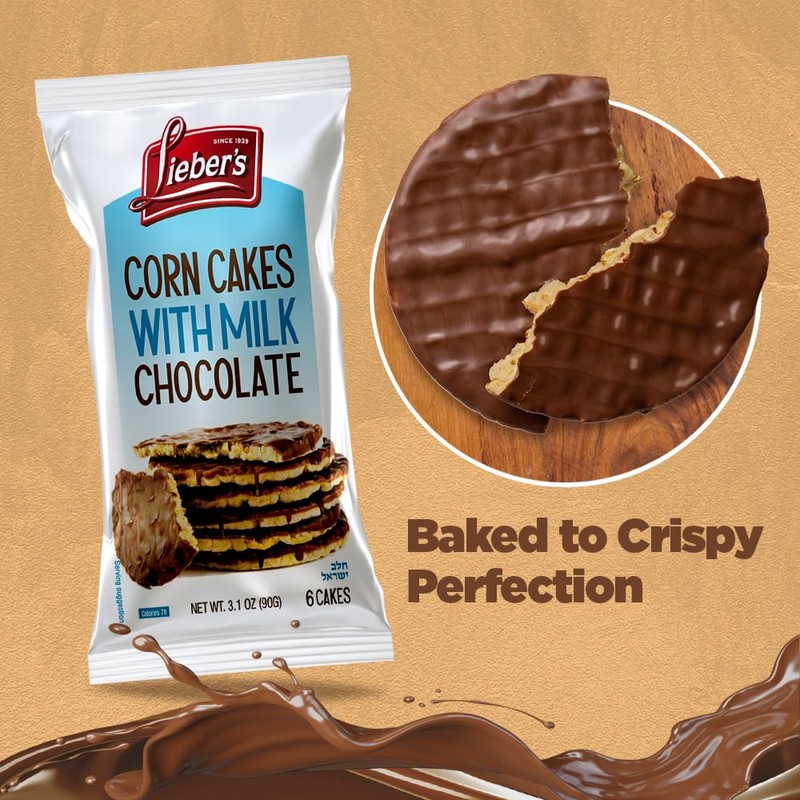 LEIBERS Milk Chocolate Coated Corn Cakes Snack pack – 6