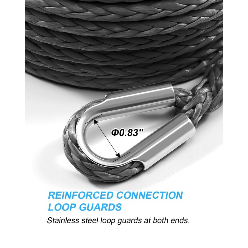 Kolvoii Winch Rope Extension 3/8 Inch x 50 Ft 26,500