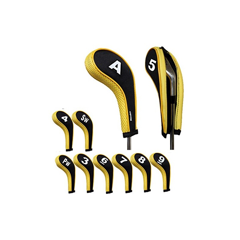 Andux Number Print Golf Iron Club Head Covers with Zipper