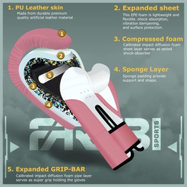 Farabi Sports Kids Boxing Gloves 4 oz Junior Muay Thai Gloves Youth Kickboxing Sparring Punching Bag Training Gloves (Pink Star, 4-oz)