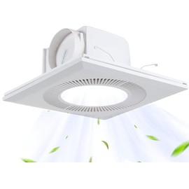 MEOZRI Bathroom Exhaust Fan with LED Light Ceiling Mount Ventilation Fan 136 CFM 1.0 Sones 4 Inch Duct Quiet Bathroom Vent Fan with Light Combo 6000K for Home Bath Office Hotel