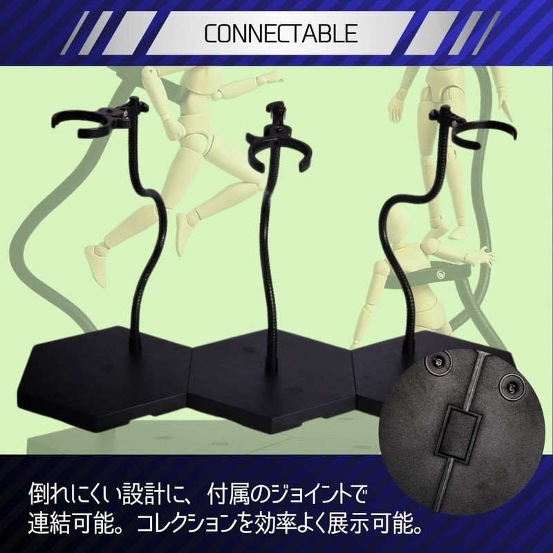 Solvanta Figure Stand, Compatible with 1/6 Scale, Black Base, Plastic