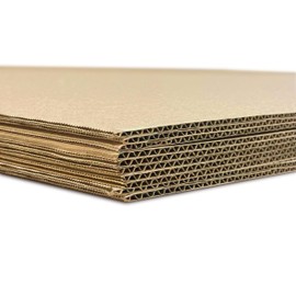 Flipside Products 32" x 40" Kraft Two Sided (C-Flute) Corrugated Project Sheets, Cardboard Sheets, Flat Packing Inserts, Crafts, Pads Packing, Brown, Pack of 10