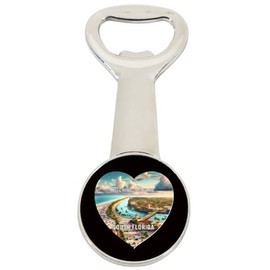 Hutchinson Island South Florida Travel Souvenir Destination Heart Shape Design Magnetic Bottle Opener Single