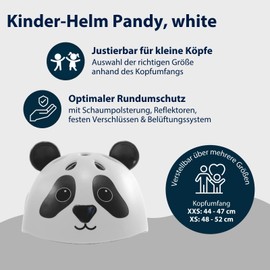 HUDORA Kinderhelm Pandy - Bequemer Kleinkind-Helm in XXS - Sicherer Fahrradhelm mit süßem Panda-Motiv - Hochwertiger Kinder-Helm für Mädchen & Jungen - Ideal für Laufrad / Scooter & Fahrrad