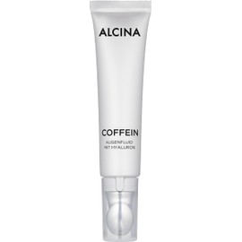 ALCINA Coffein Augenfluid - 1 x 15 ml - Für eine strahlende Augenpartie - Mildert Augenschwellungen - Kühlt und erfrischt sofort - Augenfluid mit ausleuchtenden Pigmenten, Coffein und Hyaluron