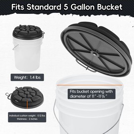 BLISSWILL Outdoor 5 Gallon Bucket Seat - 360° Swivel, Comfortable Foam Cushion for Hunting, Fishing, Gardening, Camping,sportsman's Bucket lid(Black