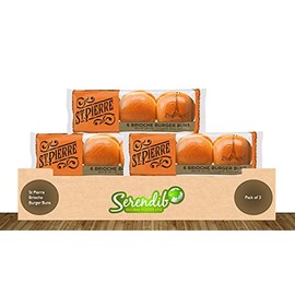 St Pierre St Pierre 6 Brioche Burger Buns | Pack of 3 | 300g Each | Pri-Sliced