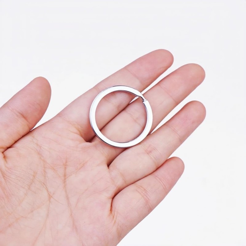 DOETYD 10pcs 25mm Key Ring Hoop,Metal Key Rings Metal Flat