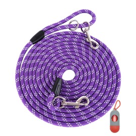 Long Dog Leash for Dog Training 20FT, Heavy Duty Dog Lead for Large Medium Small Dogs Outside Walking, Playing, Camping, or Yard, Purple