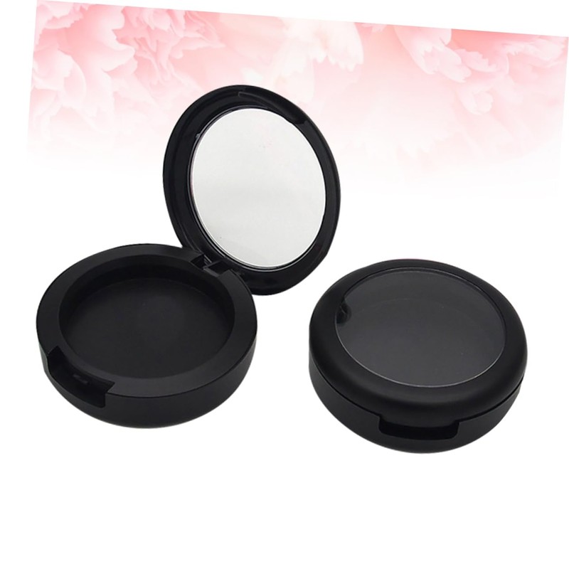 Ipetboom 6pcs Round Black Refillable Container Case for Lip Balm