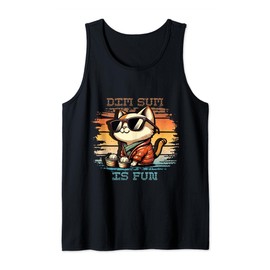 Funny retro Dim Sum Cat Yum Cha Baozi Dumplings Tank Top
