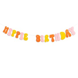 Vgaruint Hippie Birthday Banner - 70s Groovy Happy Birthday Banner,Two Groovy Banner,First Party Decor