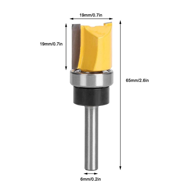 Top Bottom Bearing Flush Trim Router Bits T-shaped Woodworking Milling