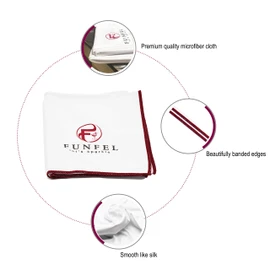 FUNFEL Large Microfiber Glass Polishing Cloth, Lint Streak Free Drying Towel 24x20 inch (4-Pack)