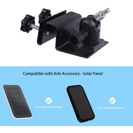 HOLACA Gutter Mount Compatible with Arlo Pro Solar Panel Versions, Arlo Pro 4 Arlo Ultra 2 Arlo Ultra Arlo Pro 3 Solar Panel, Reolink Argus Pro, Reolink Argus 2 (Black)