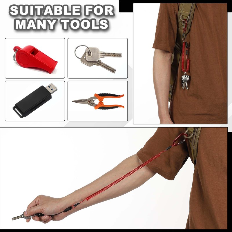 PATIKIL Coiled Lanyards with Buckle 47 Inch, 6 Pcs Retractable