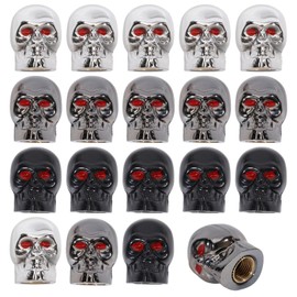 CHGCRAFT 18 Pcs 3 Colors Skull Tire Valve Stem Caps for Car Tires Skull Tire Valve Caps for Bike Trucks Motorcycles Car Wheels