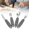 4Pcs Adaptive Utensils Weighted Non Slip Rubber Handle for Hand