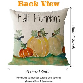Fall Pillow Covers Set of 4 - Ausdin Fine Line Home Décor Throw Pillow Covers, 18x18 inches, Farmhouse Style