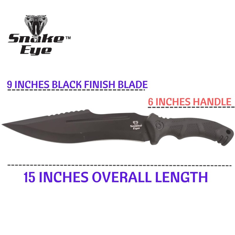 Snake Eye Tactical Fixed Blade-Outdoor-Hiking Hunting Machete (63-BK)