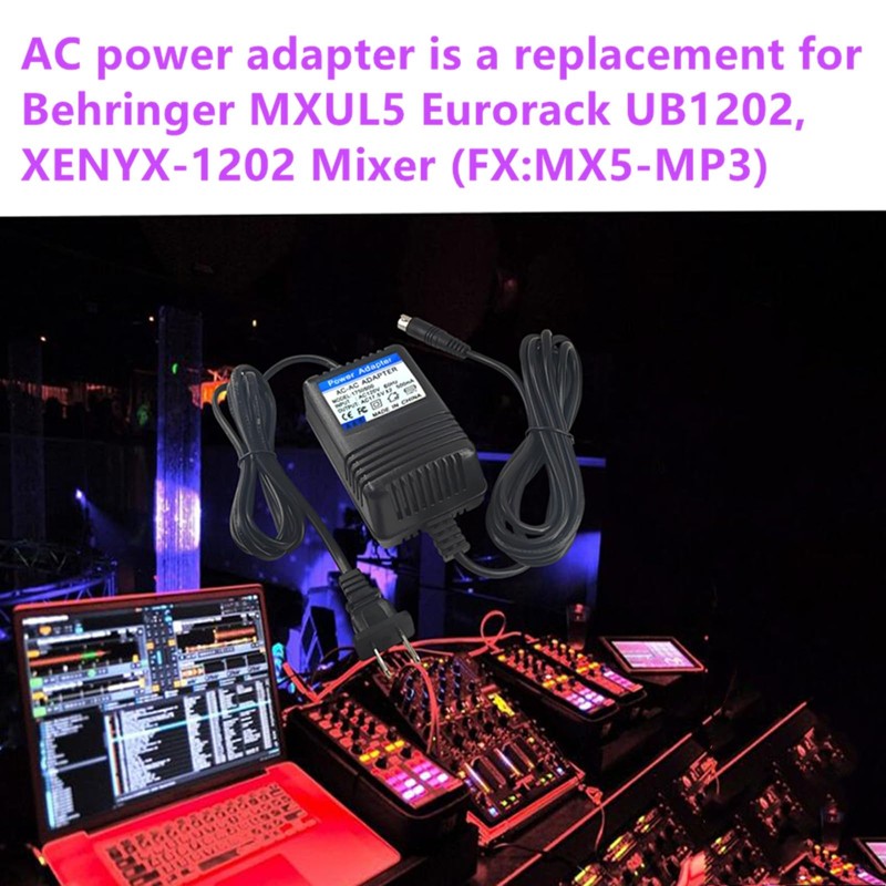 17.5vx2 Ac Power Adapter for Behringer Mxul5 Eurorack Mixer (FX