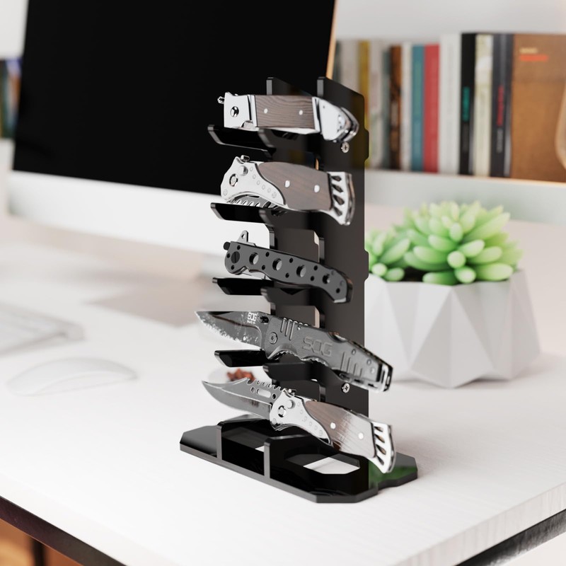 Cosmos Acrylic Knife Display Stand, Pocket Knife Holder EDC Knife