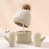 𝐔gg Mittens Winter Kids Hat Scarf Glove Set Knit Lined