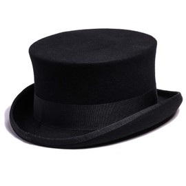 Bellmora Men's Coachman and Classic Top Hat for Costume and Masquerade (Medium, Wool Black)
