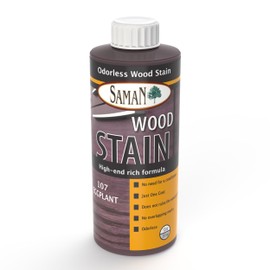SamaN Interior Water Based Wood Stain - Natural Stain for Furniture, Moldings, Wood Paneling, Cabinets (Eggplant TEW-107-12, 12 oz)
