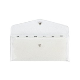 portafolios de sobres de dinero con 6 divisores con bolsillos y 2 pegatinas mensuales con pestañas, sobres reutilizables de presupuesto, bolsa de dinero de PVC con purpurina blanca, organizador para presupuestar cupones de recibos de facturas