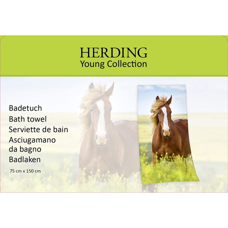 Herding Young Collection Bath Towel, 150 x 75 cm, Horse