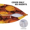 Orange Yellow Pumpkins Throw Pillow Covers Autumn Maple Leaves Thanksgiving