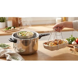 Juego de pinzas de acero inoxidable para platos calientes y soporte redondo de alambre para olla a presión, olla instantánea, enlatado, refrigeración,