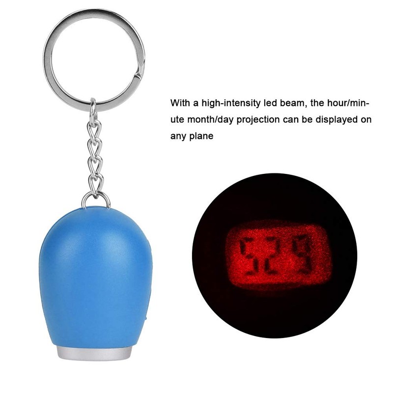 Fdit Portable Mini Projection Clock, Mini Key Pendant, Digital Projection