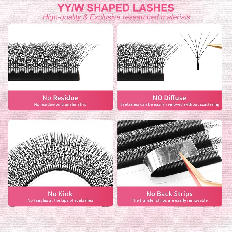 XIUSUZAKI W Lash Extensions Supplies 6D Eyelash Extensions W Shape