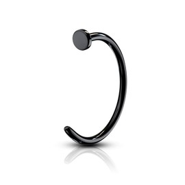 PiercedOff Titanium Black IP over 316L Surgical Steel Nose Hoop - Thickness 18GA (1mm) / Diameter 10mm