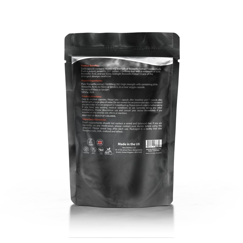 Boswellia Serrata Extract 10,000mg – 65% Boswellic Acid (500mg per