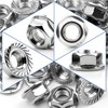 Mbsomnus Pack of 60 M6 Nut Flange Nuts with Locking