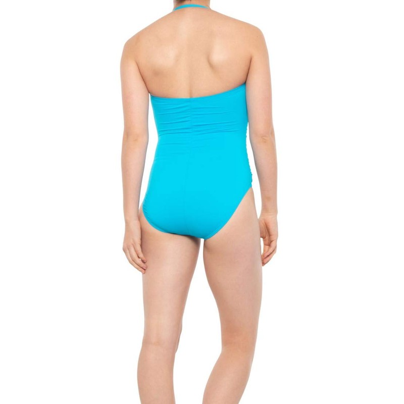 La Blanca Island Goddess Rouched Front Bandeau - Bañador de