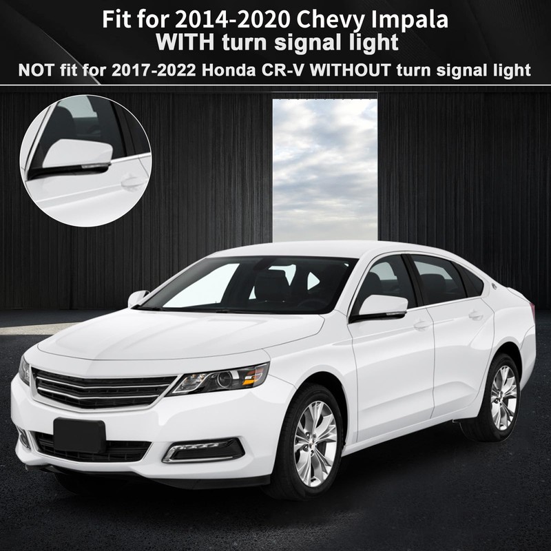 LHCDQSKCW Rearview Mirror Cover Cap Compatible with Chevy Impala 2014