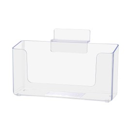 Marketing Holders 12 Pack Slatwall 5" W Postcard Holder Clear Acrylic Pocket for Literature Printed Material Menu Maps Display Booklet Horizontal Organizer Take One Display