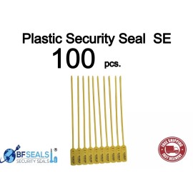 BFSEALS Plastic Security Seals with Metal Insert – 100 pcs Yellow-16-Inch