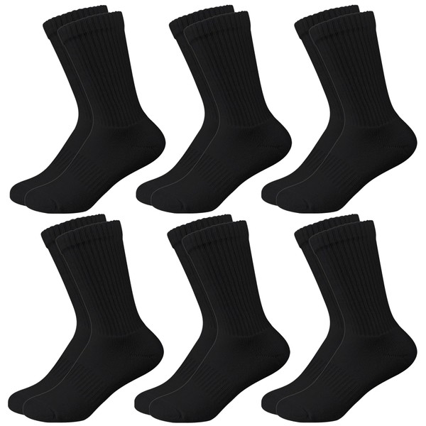 Kids Crew Socks Boys Cushioned Athletic Socks Girls Cotton Dress