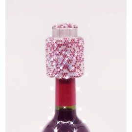 TISHAA Bling Rhinestone Wine Bottle Stopper – Luxurious Sparkling Wine Saver for White & Red Wine, Perfect Stocking Stuffer & Christmas Gift, Elegant Wine Accessory by TISHAA (Pink Long)