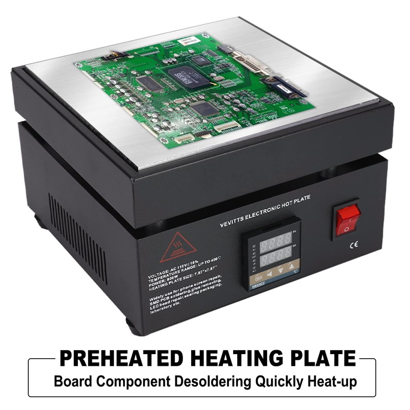 Vevitts 110V 850W LED Digital Electric Hot Plate, 30-400°C Soldering